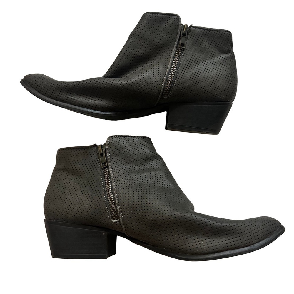Esprit Women’s Tara Grey Pebbled Vegan Leather Zip Ankle Boot Size 9 M Boho
